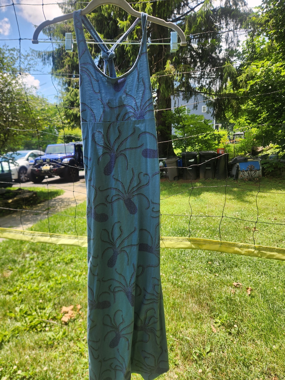 Roxy Girl Blue Octopus Print Racerback Maxi Dress | Size 10